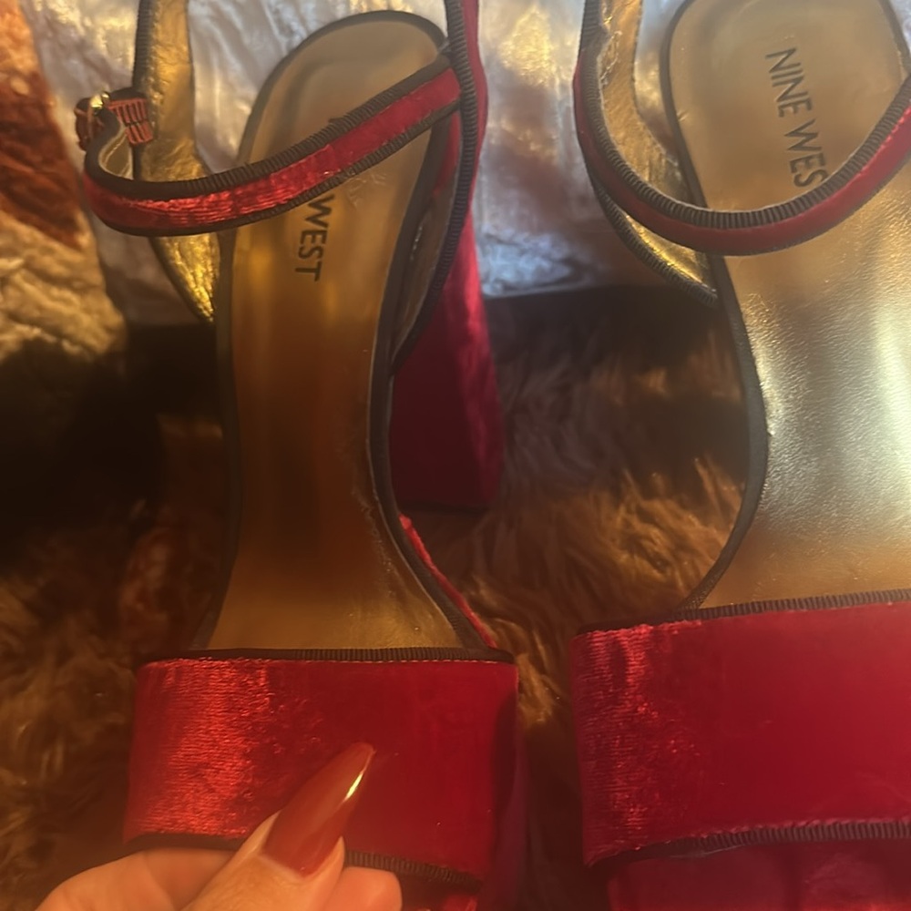 Nine West Red Heels Platform Sandals - Picture 5 of 5